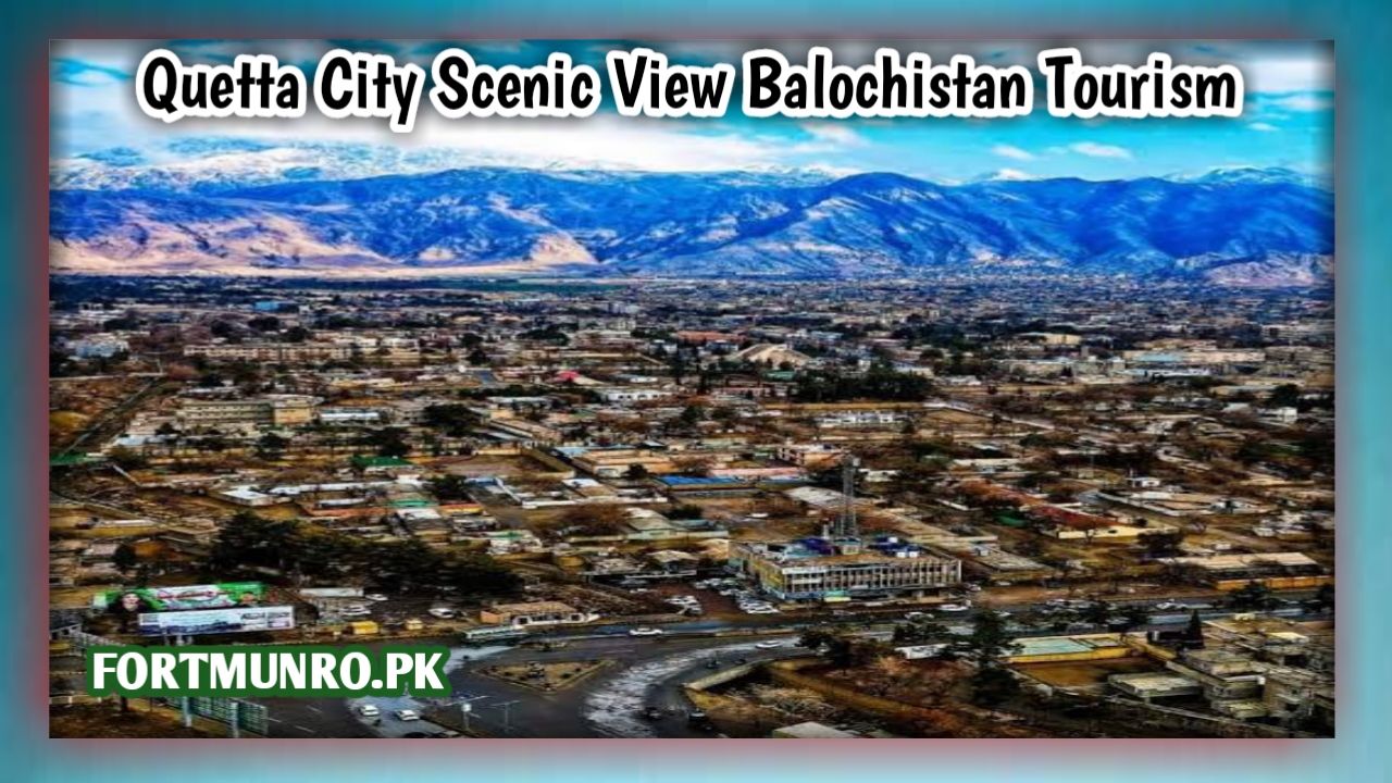 Panoramic view of Quetta city with surrounding mountains