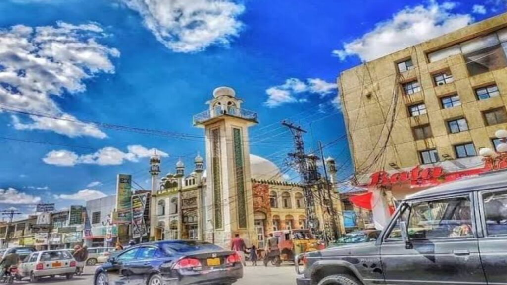 Bustling street market in Quetta city