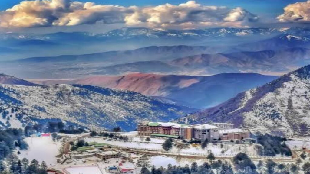 Malam Jabba snow-covered mountains and ski slopes
