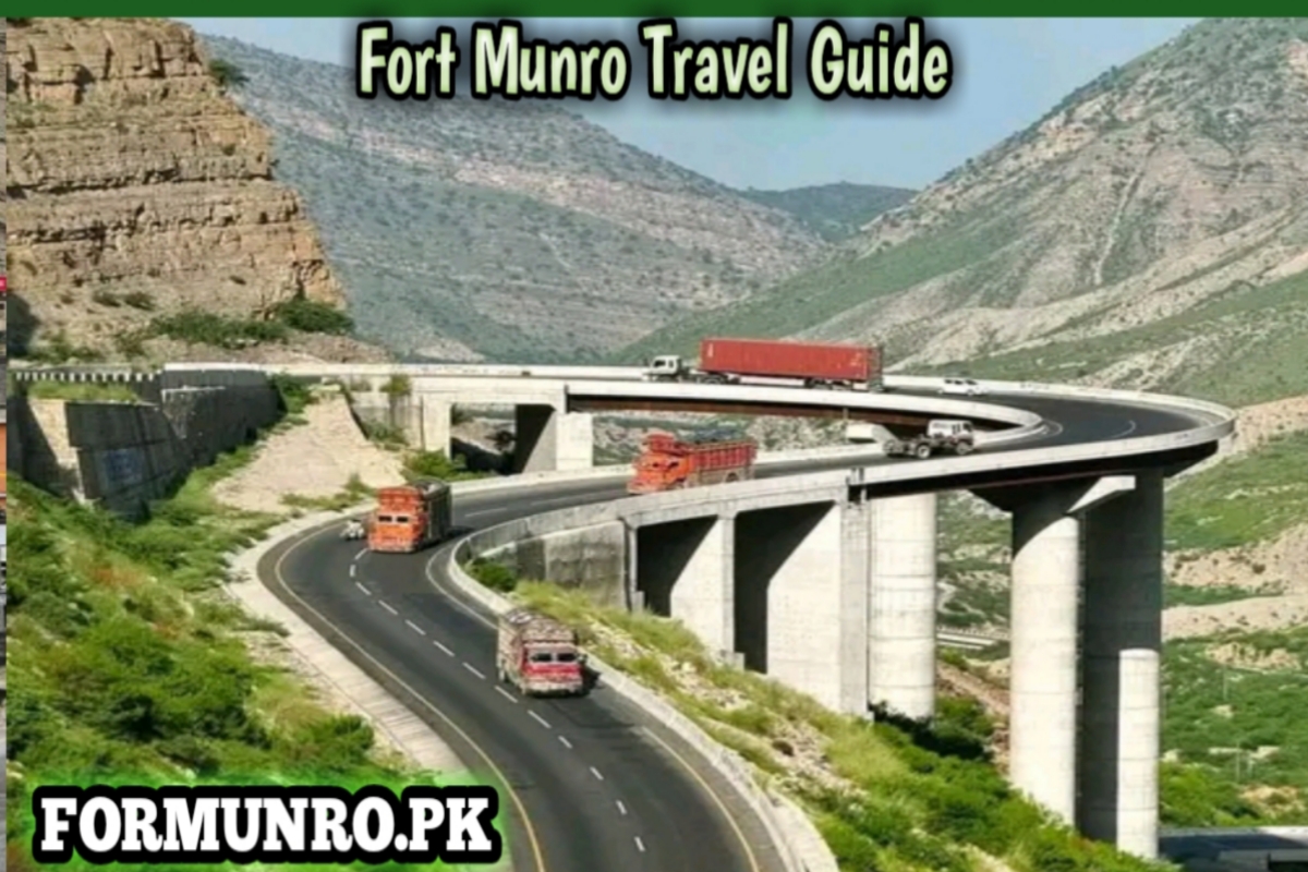 Fort Munro Travel Guide 2026-27 feature image showing scenic mountains, sunset view, winding roads, and tourist attractions in South Punjab Pakistan