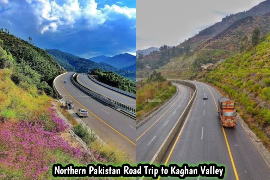 Scenic view of Hazara Motorway leading towards Kaghan Valley in northern Pakistan