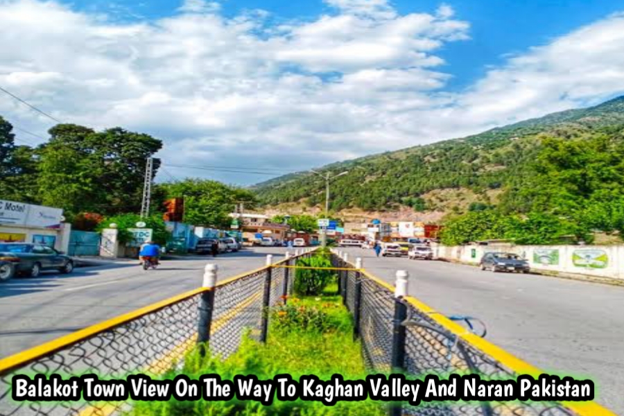 Balakot town view on the way to Kaghan Valley and Naran Pakistan