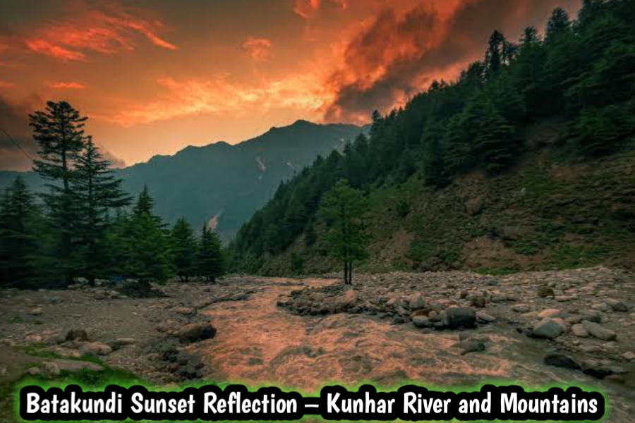 Batakundi Sunset Reflection – Kunhar River and Mountains