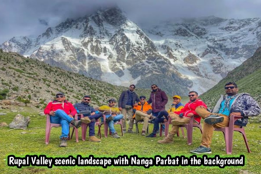 Rupal Valley scenic landscape with Nanga Parbat in the background