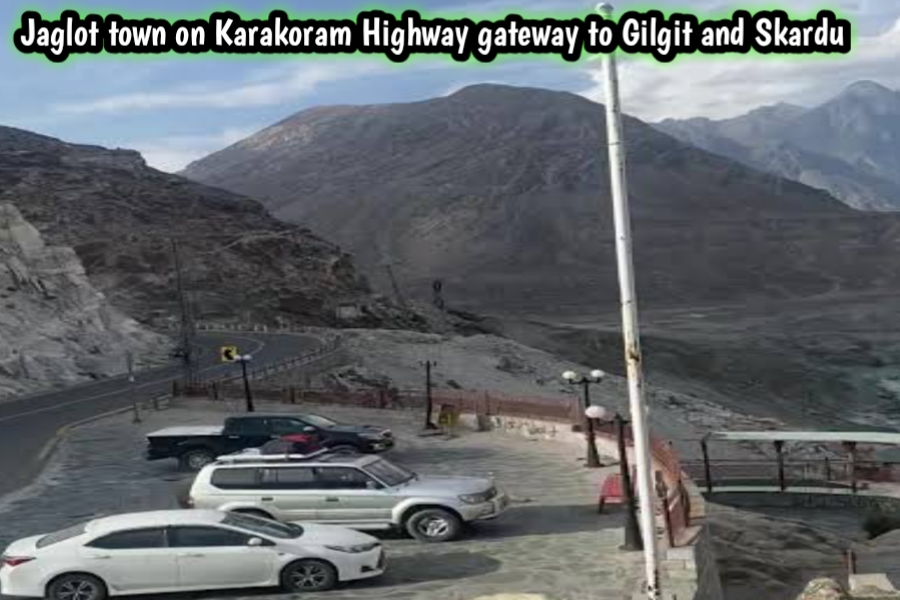 Jaglot town on Karakoram Highway gateway to Gilgit and Skardu