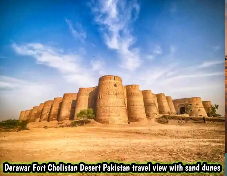 Derawar Fort Cholistan Desert Pakistan travel view with sand dunes