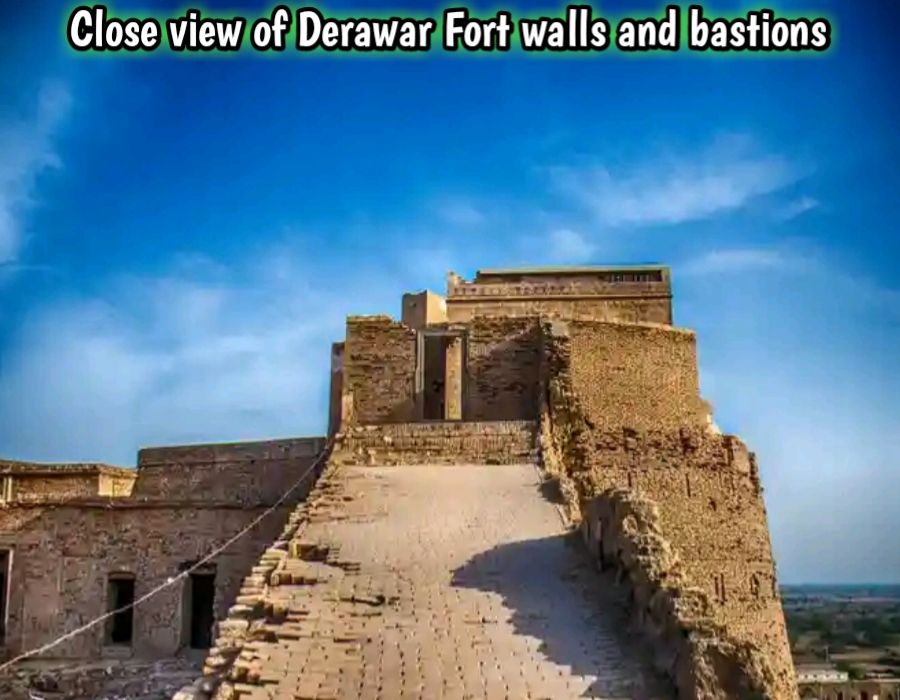 Close view of Derawar Fort walls and bastions
