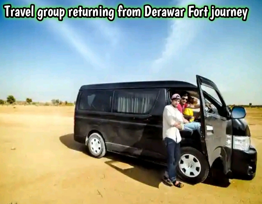 Travel group returning from Derawar Fort journey