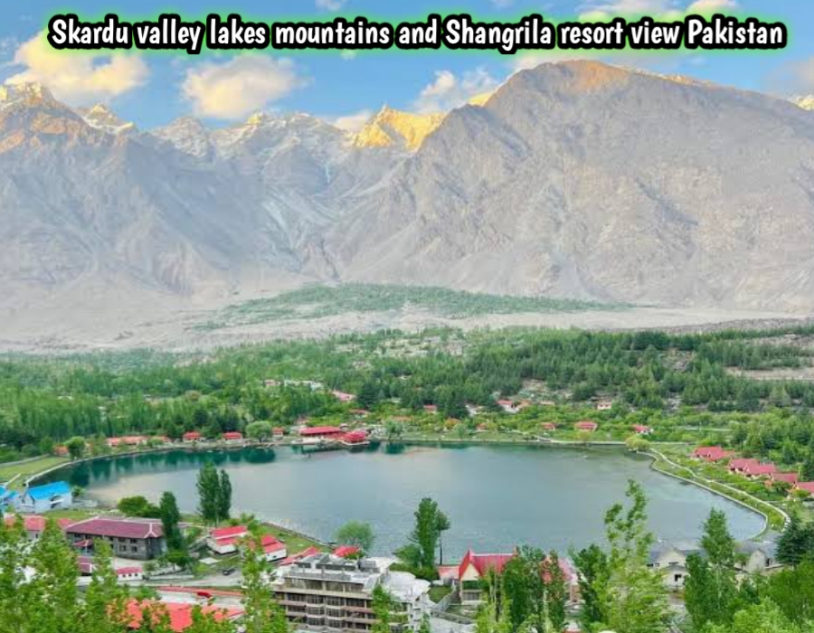 Skardu valley lakes mountains and Shangrila resort view Pakistan