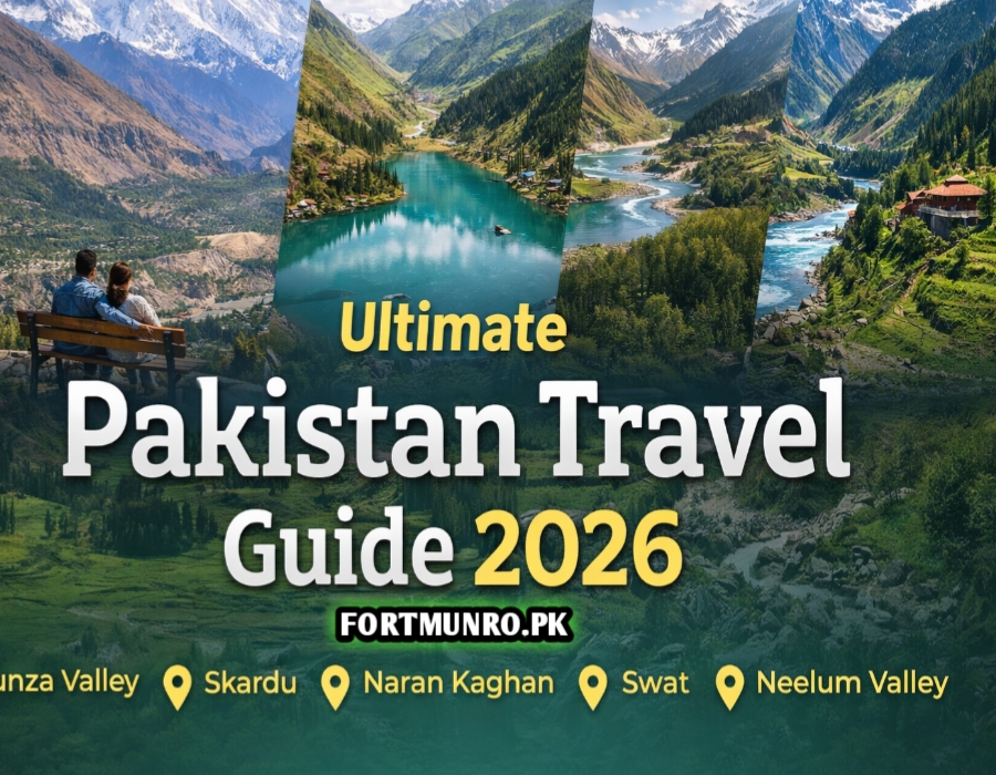 Pakistan Travel Guide 2026 featured image showing mountains, lakes, and famous tourist landmarks