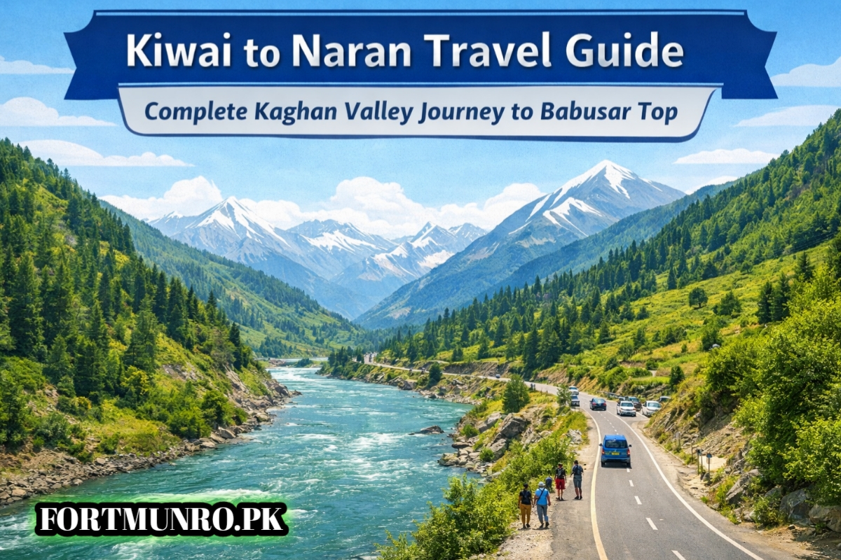 Scenic Kaghan Valley road from Kiwai to Naran with river and green mountains
