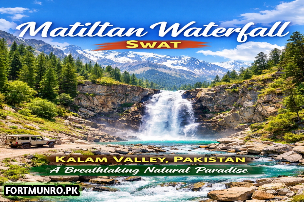 Matiltan Waterfall Kalam Swat scenic view with mountains and river