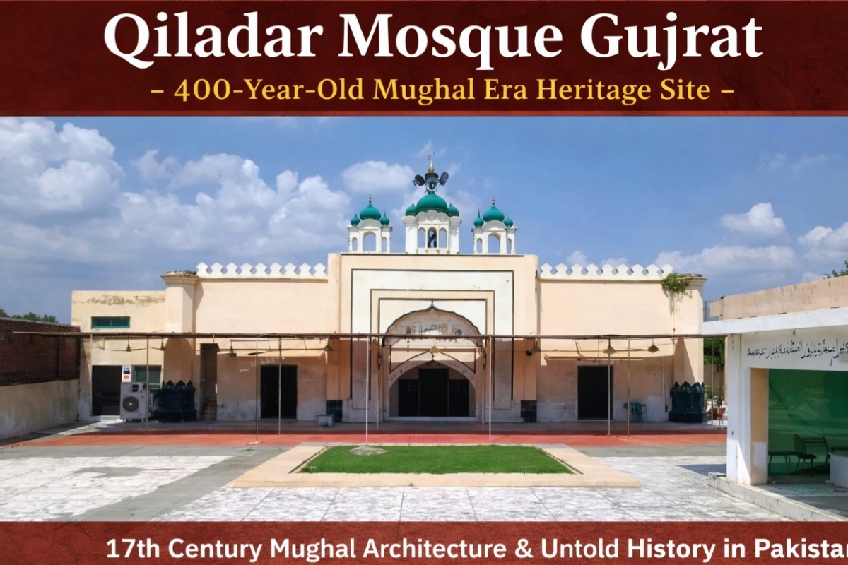 Qiladar Mosque Gujrat front view Mughal architecture historic mosque Pakistan
