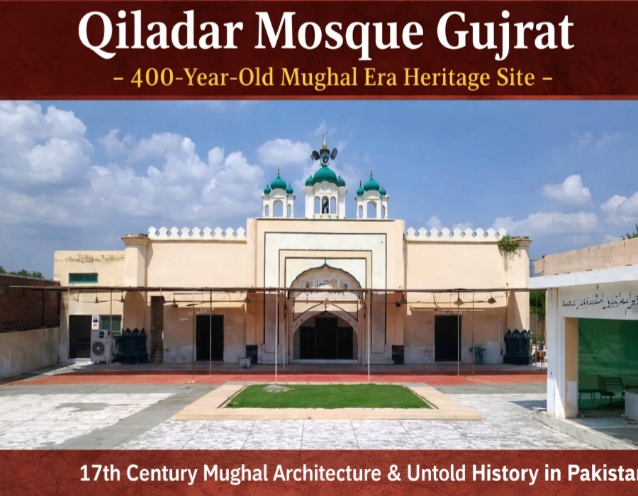 Qiladar Mosque Gujrat front view Mughal architecture historic mosque Pakistan