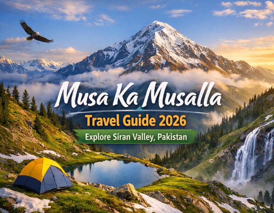 Musa Ka Musalla peak Siran Valley Mansehra snow covered mountain scenic view Pakistan