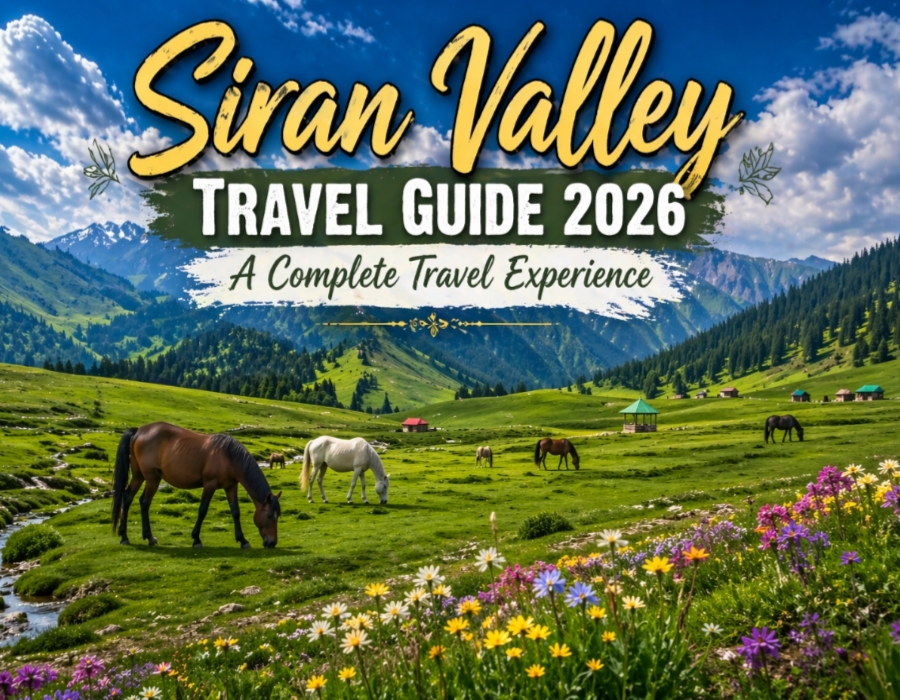 Route map to Baleja Meadows Siran Valley showing access roads from Mansehra and nearby areas