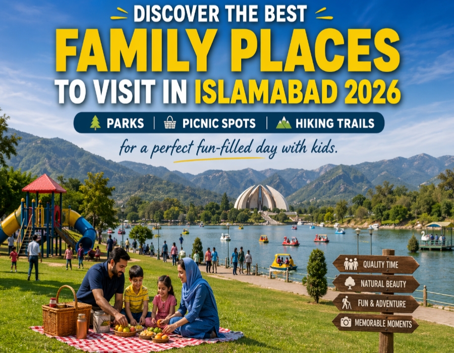 Family places to visit in Islamabad 2026 with parks, picnic spots, hiking trails and scenic views for kids and families