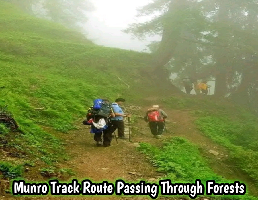 Munro Track route map trail through forests from Siran Valley to Kaghan Valley