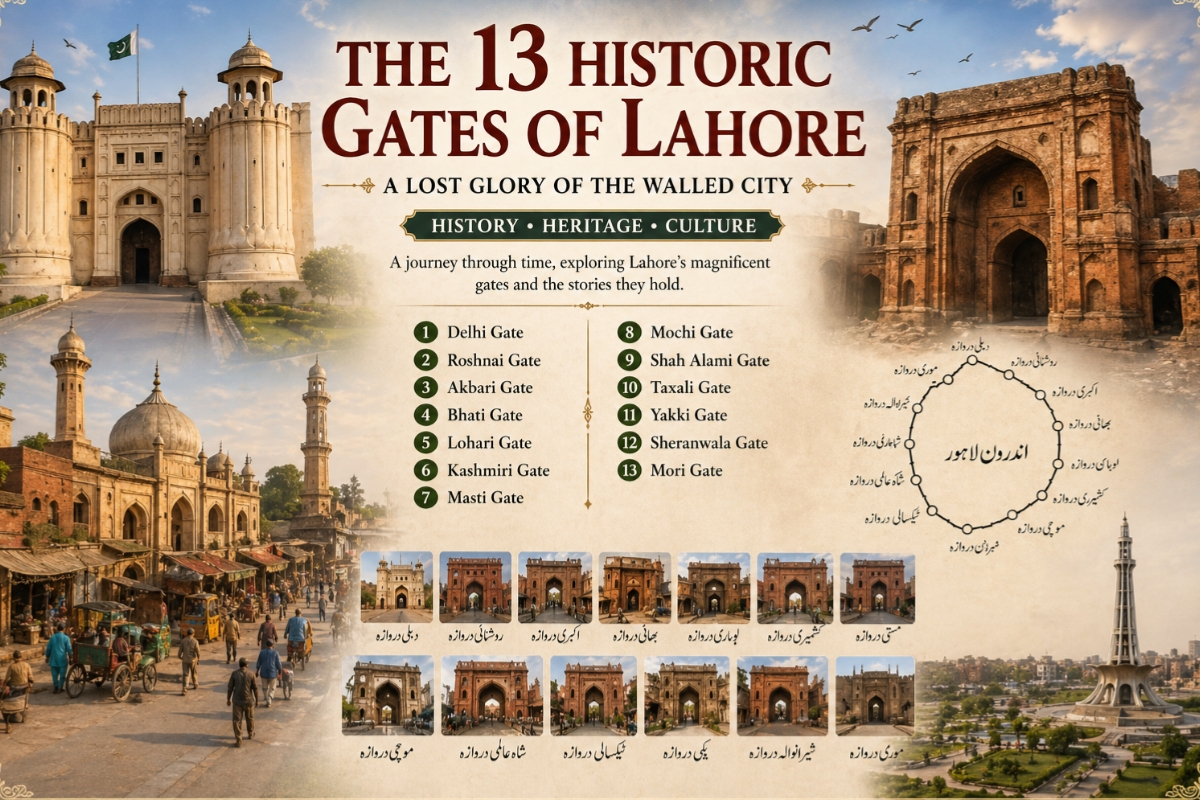 Historic gates of Lahore Walled City showing Mughal architecture and cultural heritage