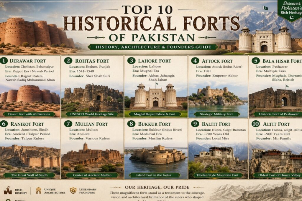 Explore Pakistan’s iconic forts from Mughal, Rajput & ancient eras