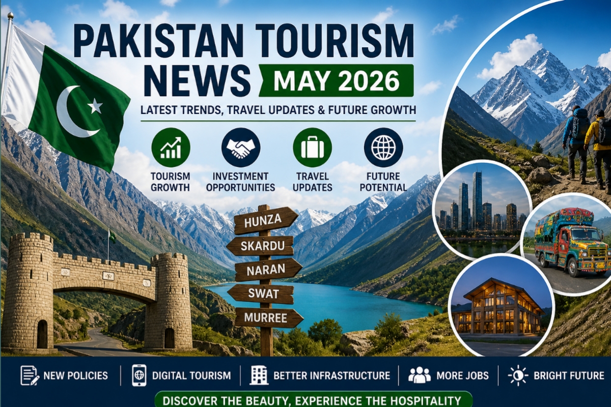 Pakistan tourism news May 2026 featured image showing mountains, travel updates, investment growth and tourism development in Pakistan