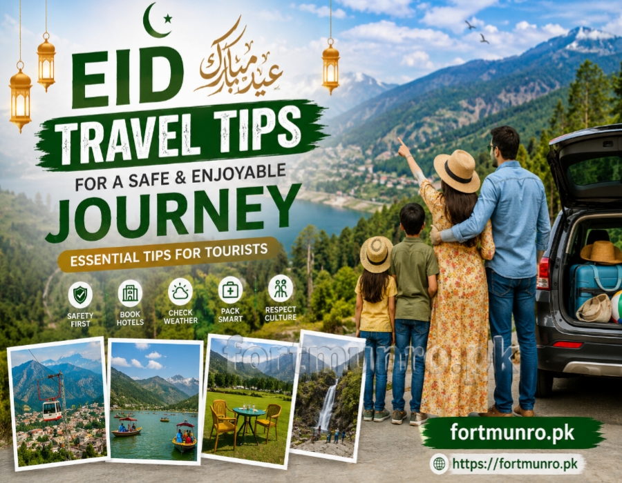 Eid travel safety tips for tourists in Pakistan with family road trip in northern mountains