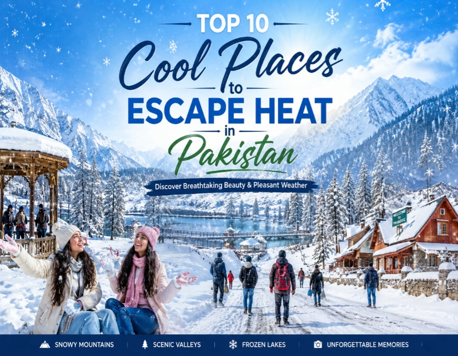 Tourists enjoying lakes, green valleys, and mountains in northern Pakistan during summer.
