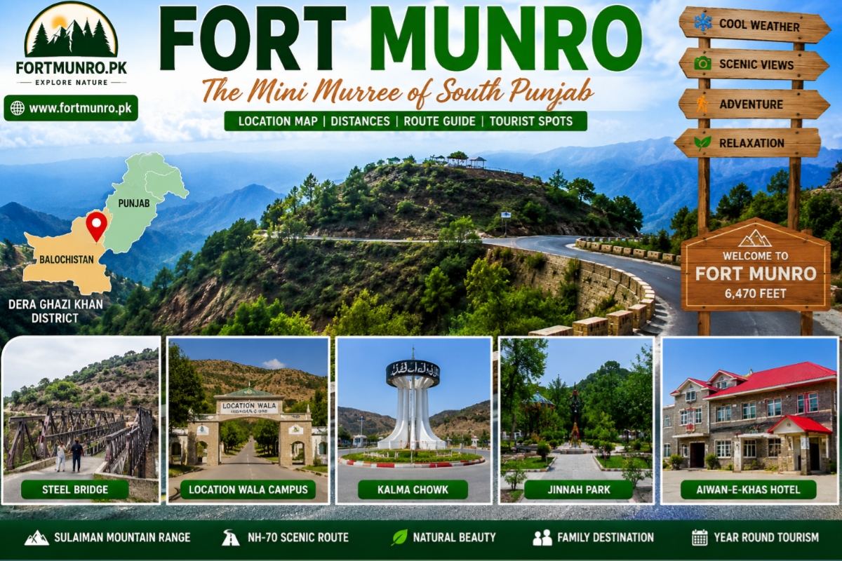 Fort Munro Location Map – Beautiful Hill Station in South Punjab Pakistan