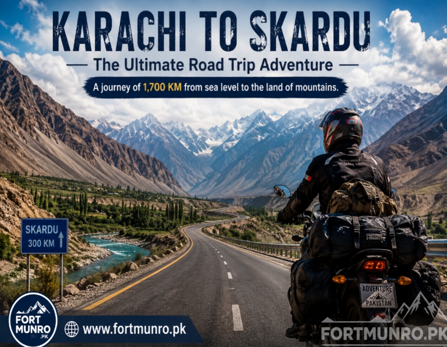 Karachi to Skardu road trip scenic view of mountains, highways, and adventure journey in northern Pakistan