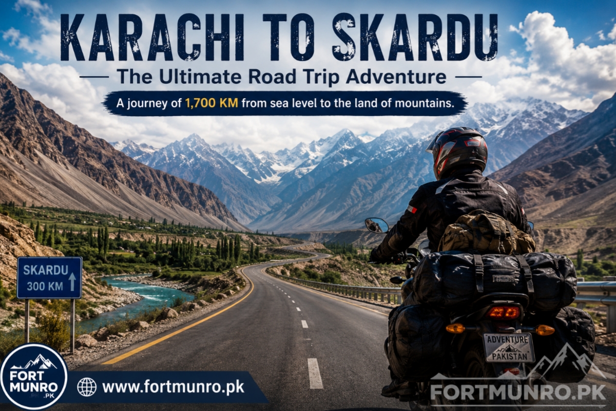 Karachi to Skardu road trip scenic view of mountains, highways, and adventure journey in northern Pakistan