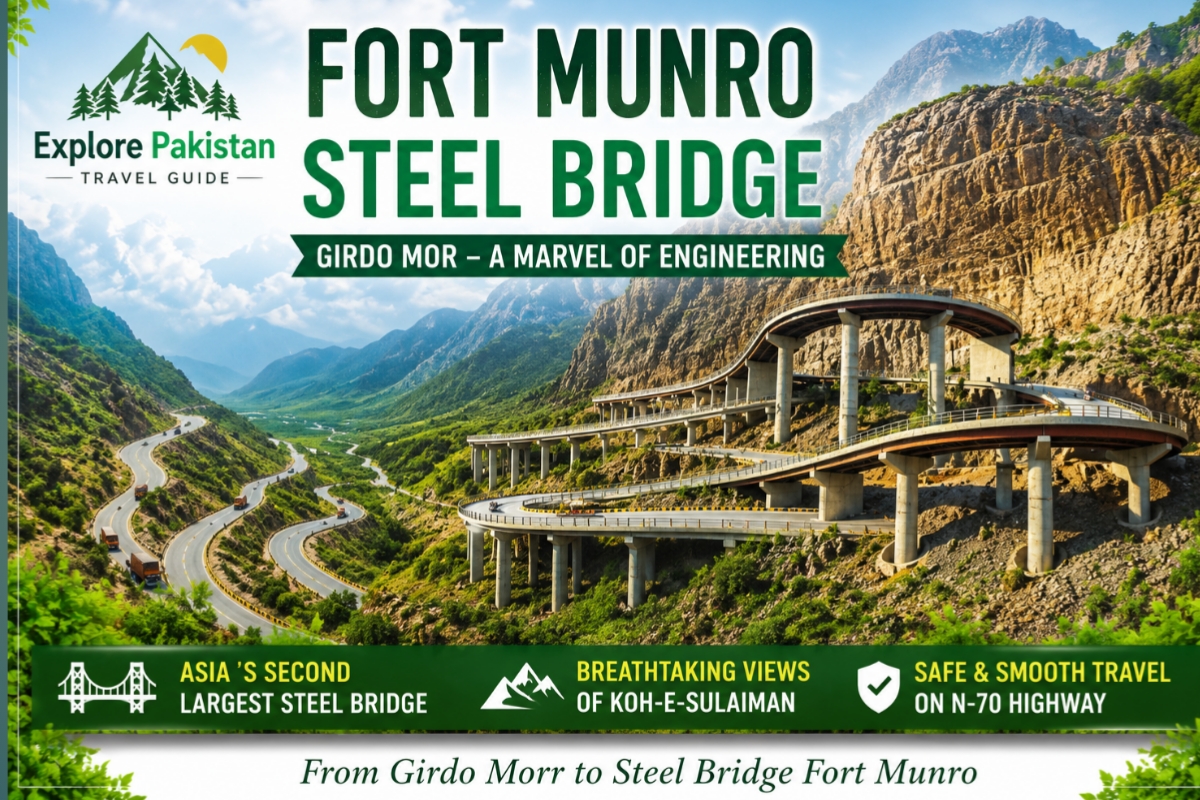 Information table about Fort Munro Steel Bridge history, location, elevation, and travel guide