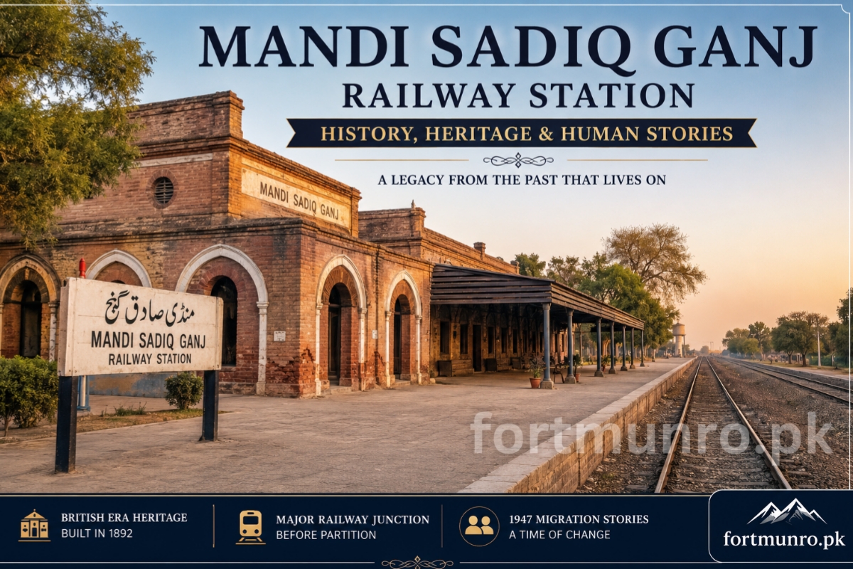 Mandi Sadiq Ganj Railway Station historical building from the British era in Bahawalnagar Pakistan