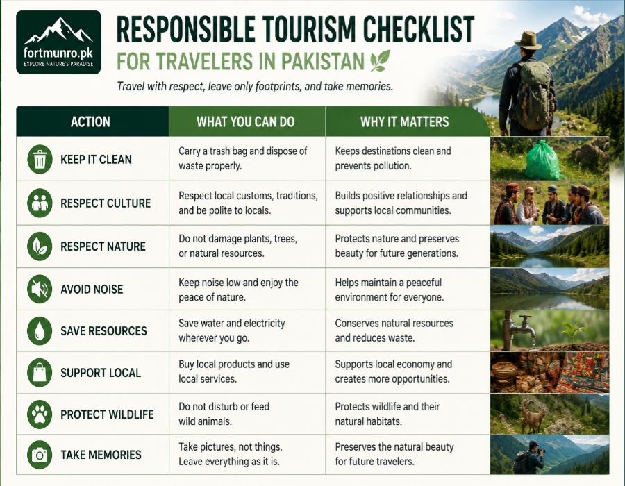 Responsible tourism checklist for travelers in Pakistan