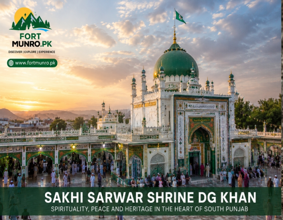 Pilgrims gathering at the langar and courtyard of Sakhi Sarwar Shrine