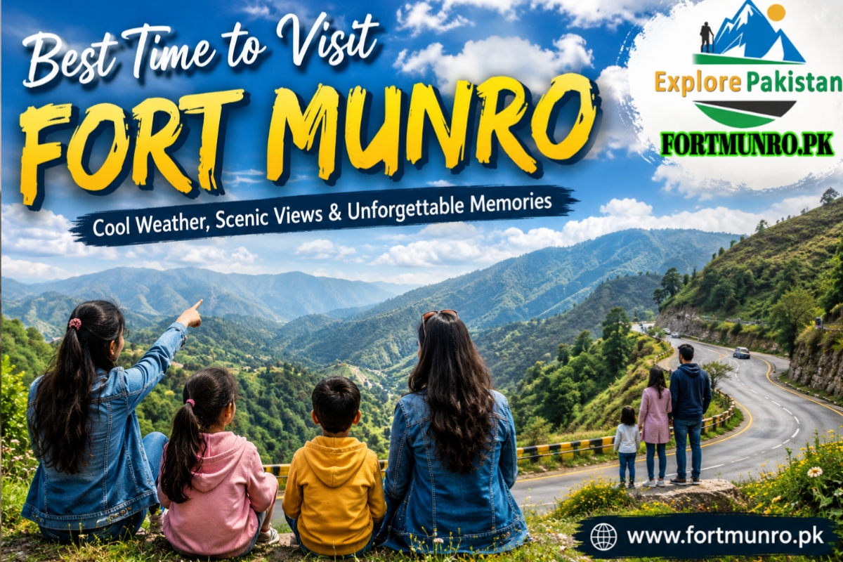 Scenic mountain view of Fort Munro with clear blue sky in Punjab Pakistan