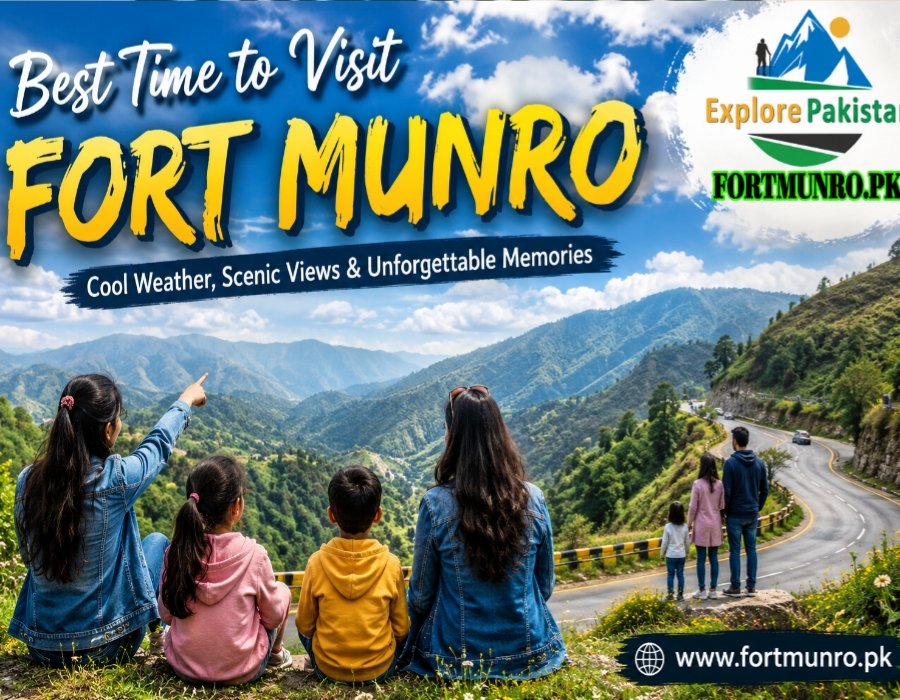 Scenic mountain view of Fort Munro with clear blue sky in Punjab Pakistan