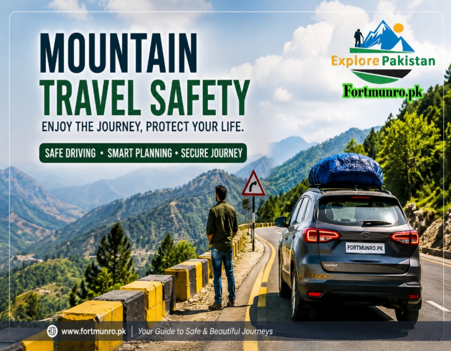 Car driving safely on a winding mountain road during daylight