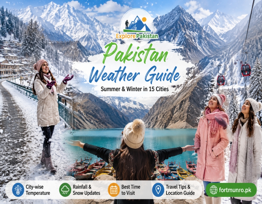 Snow-covered mountains in Hunza and Skardu showing winter weather in northern Pakistan
