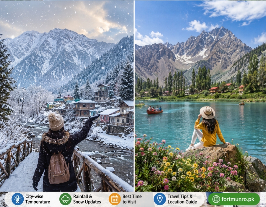 Travelers exploring different weather conditions across Pakistan cities