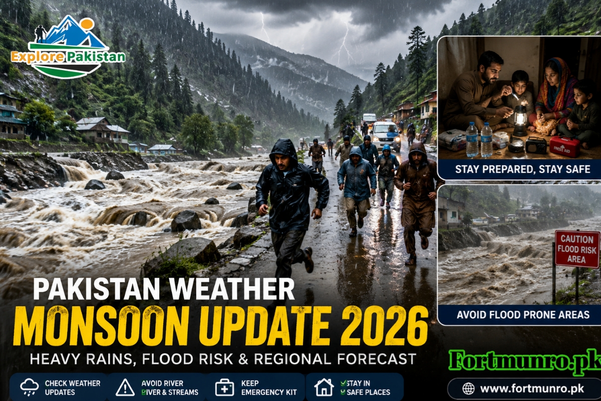 Pakistan Weather Monsoon Update 2026 heavy rain clouds over mountains