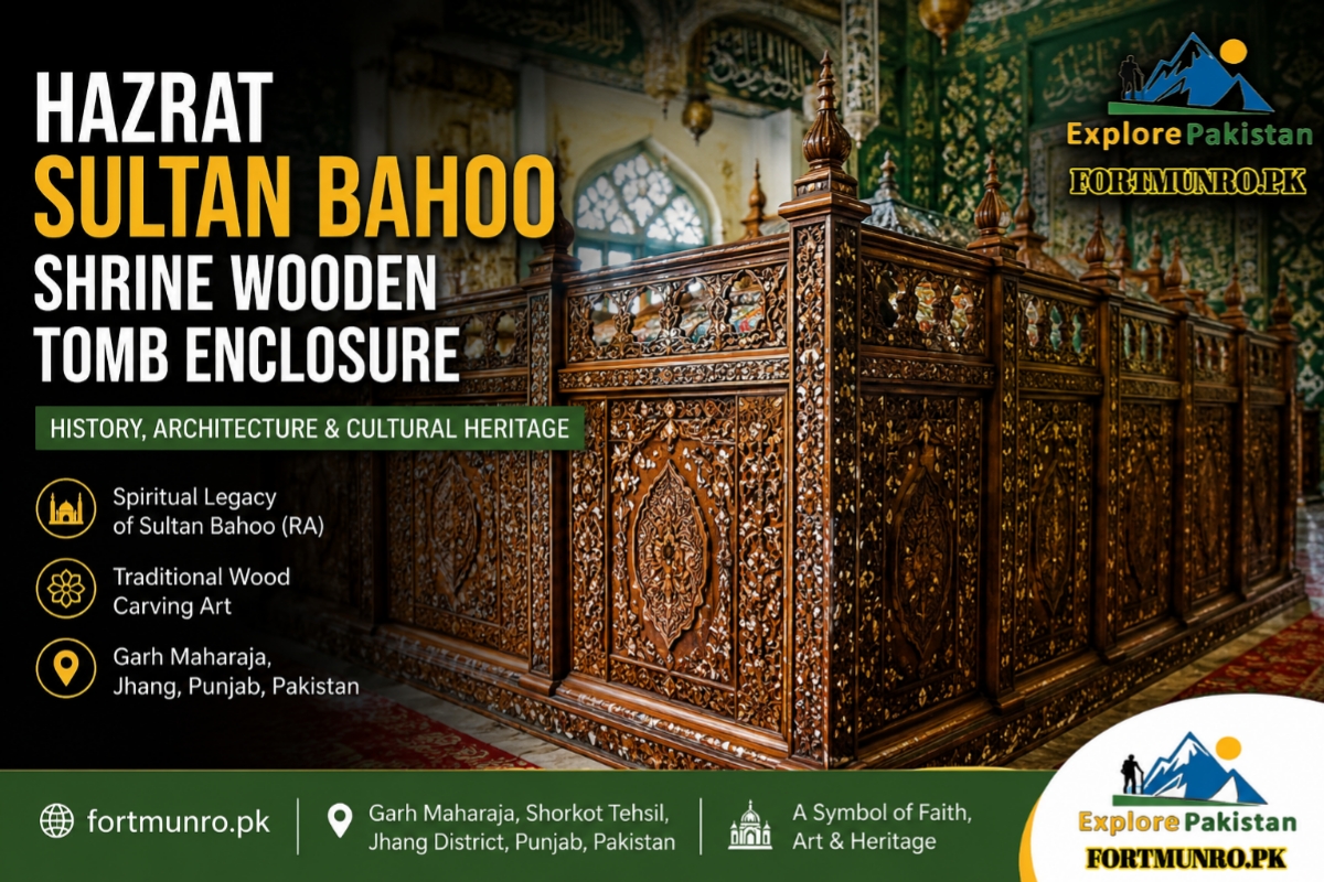 Hazrat Sultan Bahoo Shrine Wooden Tomb Enclosure in Garh Maharaja Jhang Pakistan