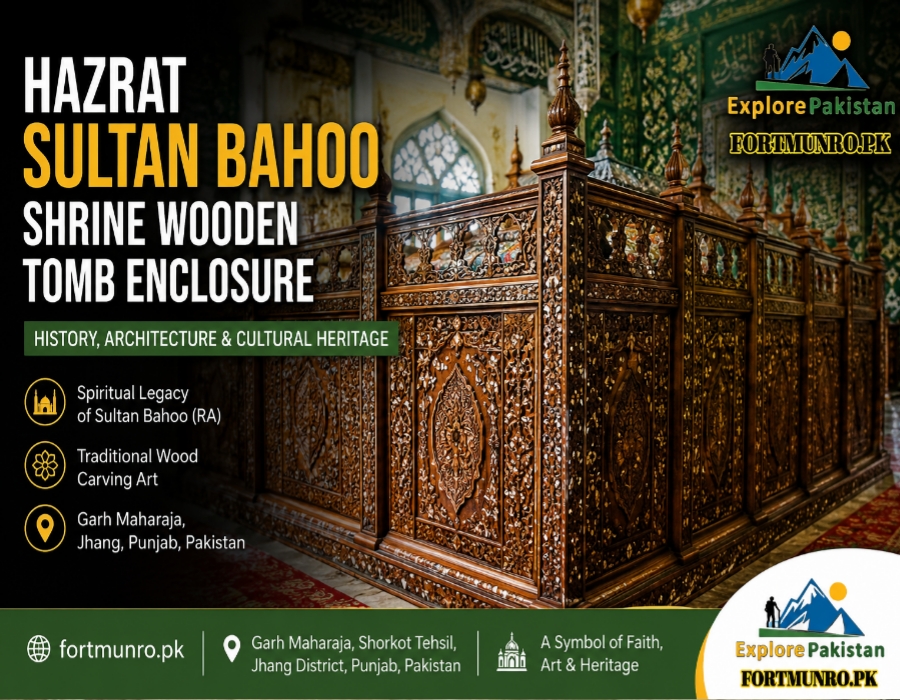 Hazrat Sultan Bahoo Shrine Wooden Tomb Enclosure in Garh Maharaja Jhang Pakistan