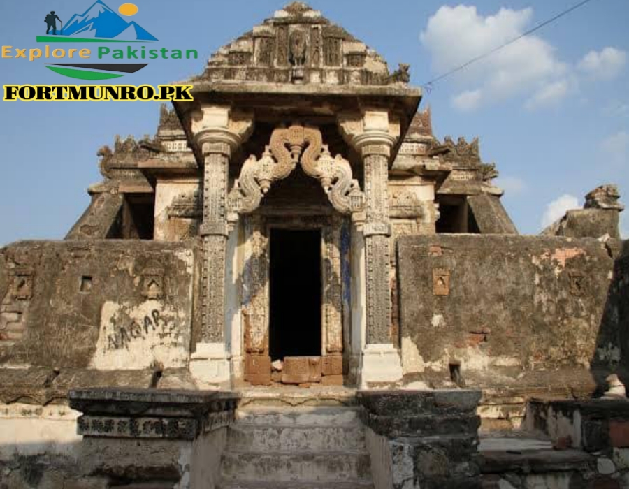 Malka Hans Pranami Temple historic wooden entrance in Punjab Pakistan