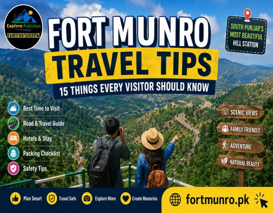 Beautiful mountain landscape of Fort Munro with travel tips for tourists visiting South Punjab.