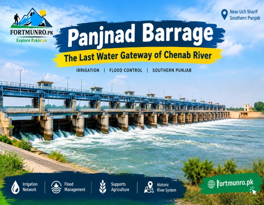 Panjnad Barrage on the Panjnad River in Southern Punjab