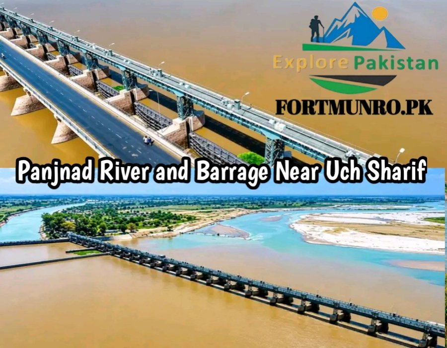 Panjnad River flowing near Panjnad Barrage Uch Sharif
