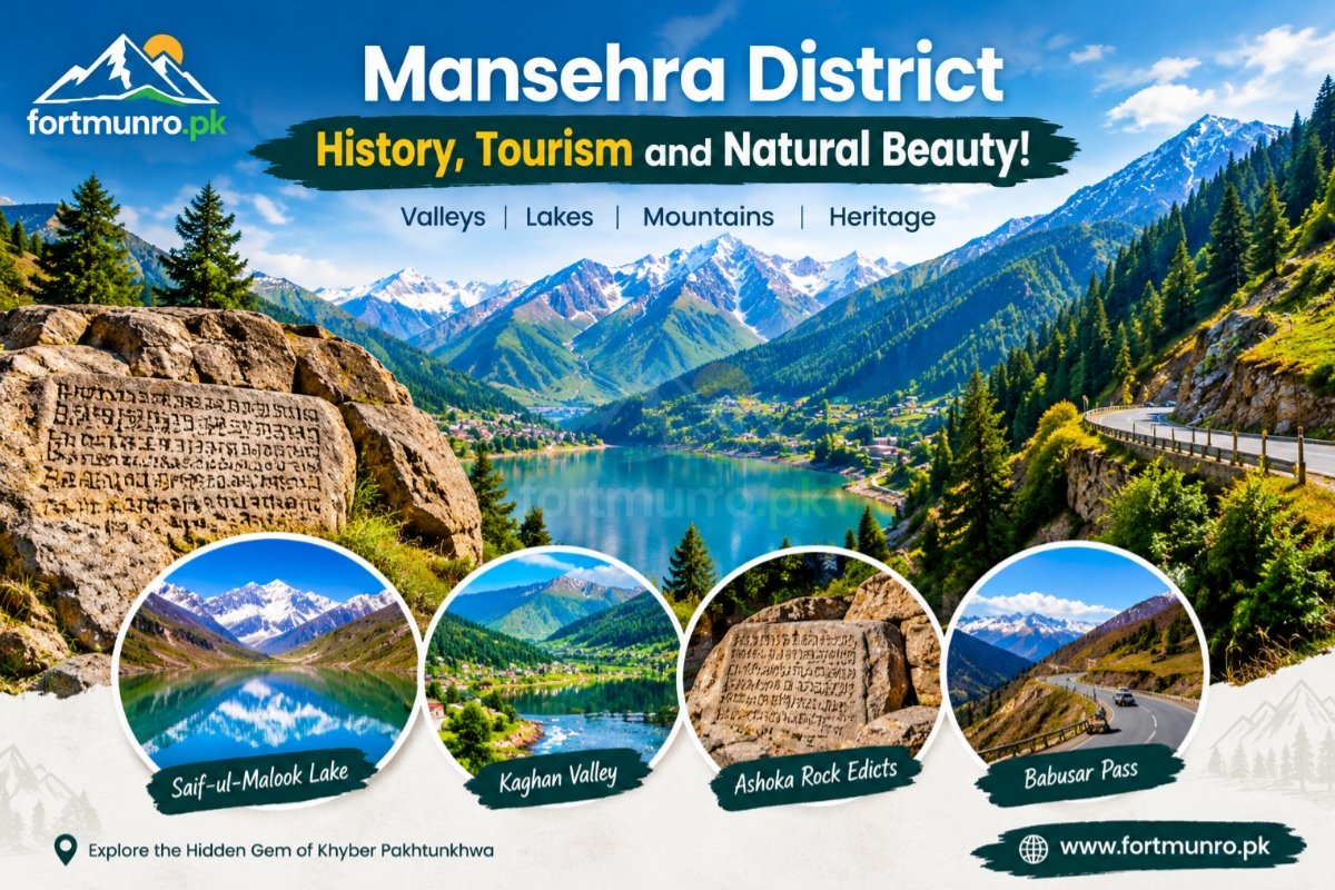 Scenic mountain landscape of Mansehra District in Khyber Pakhtunkhwa