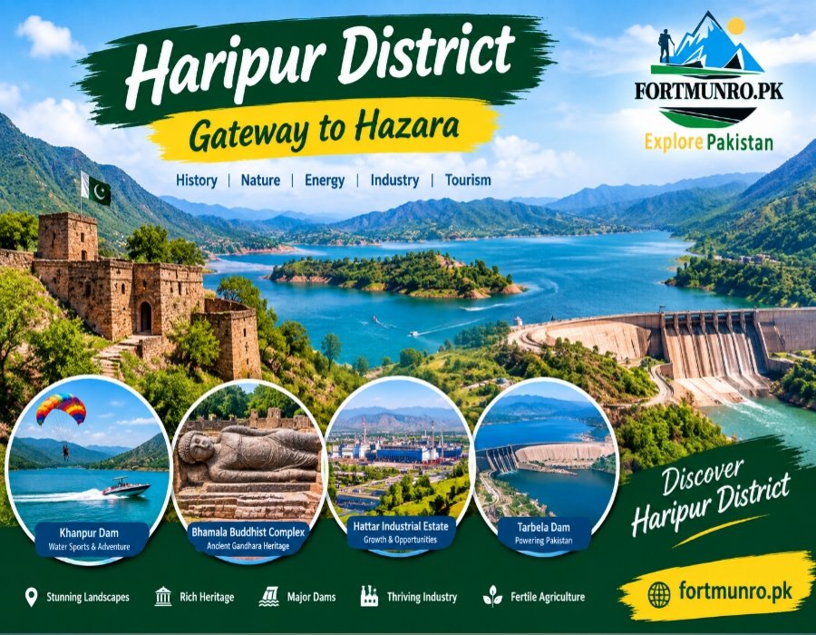 Haripur District landscape and green hills in Khyber Pakhtunkhwa Pakistan
