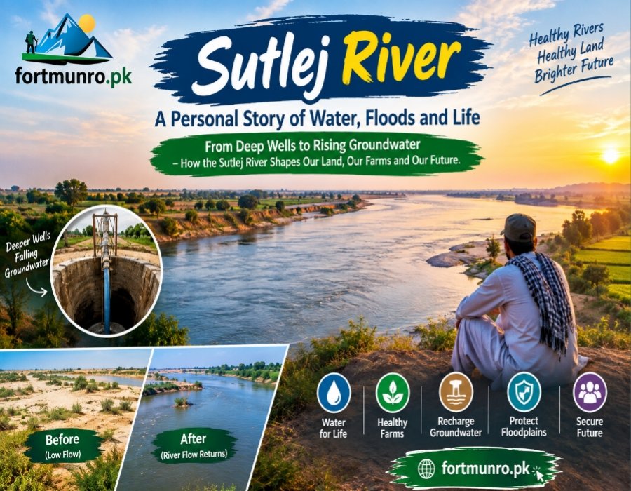 Sutlej River in Pakistan – Natural River Flow